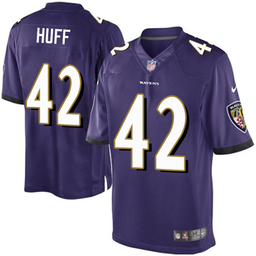 Youth Limited Marqueston Huff Nike Jersey Purple Home - #42 NFL Baltimore Ravens